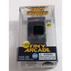 Tiny Arcade SPACE INVADERS Miniature Video Cabinet w/Keychain, World's Smallest